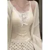 Camisola de renda francesa para primavera e verão para mulheres, blusa íntima de renda pura desire slim fit
