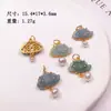 Jade azul agua A natural accesorios deslizantes Ruyi Loto calabaza S925 plata chapada en oro productos semiacabados DIY