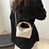 Bolso plegable portátil para mujer, bolso de mano, bolso de hombro moderno para niña, bolso cruzado sencillo con cambio de color sólido, moderno, 2024