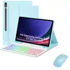 Funda Protectora con Teclado Bluetooth RGB Retroiluminado Desmontable para Samsung Tabs10Lite S11S9Fe Estuche de Cuero