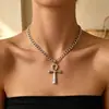 Colgante de cruz moderno y versátil, popular en Amazon en Europa y América, collar con colgante hexagonal, collar de cruz