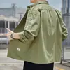 Chamarra tipo camisa de trabajo para hombre para primavera y otoño, duradera, resistente a la suciedad, protección solar, ropa de trabajo, camisa casual texturizada