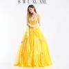 Película y Televisión 2018 Versión Real La Bella y la Bestia Vestido de Princesa Belle Cosplay de Halloween Blancanieves