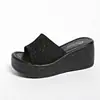 Zapatillas de Cuña Alta de Borde Transfronterizo Europeo y Americano para Mujer Talla Grande E Cómodas Transfronterizas con Suela Antideslizante Venta al por Mayor Talla Grande