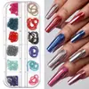 Nueva Joyería Caliente para Uñas ins Cadena Pequeña 12 Cajas Acero Dorado y Plateado Bola de Acero Pegatina Decorativa para Uñas DIY Cadena Metálica