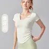 Venta al por mayor transfronteriza de ropa de yoga: Camisetas deportivas ligeras, transpirables y de manga corta, tops de fitness Pilates adelgazantes para mujer, disponibles para dropshipping