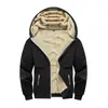 Cardigan con capucha de lana de cordero para hombre de talla europea transfronteriza, chaqueta cálida de invierno con capucha y forro polar para hombre