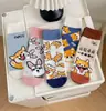 Calcetines Todo en Uno Cuatro Estaciones Sin Costuras Dibujos Animados Calcetines Medianos para Mujer Lindos Moda Japonesa Calcetines Largos Rectos Peinados para Mujer