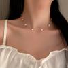 Collar de amor con flor de perla de temperamento francés, cadena de clavícula de alta calidad, popular y de moda, nuevo collar que combina con todo, al por mayor