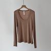 Maillard Camisa de Base de Seda de Lã Primavera e Outono Leve Quente Slim-fit Emagrecimento Camisola Top de Manga Longa