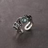 Anillo de Zirconia Dulce y Fresco Microincrustada para Mujer, Diseño de Flor de Cruzado Retro, Nuevo Anillo Abierto, Anillo para Dedo Índice Punk Hip-Hop, Moderno