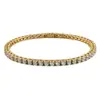 Pulsera de Acero de Titanio con Circonita Incrustada de Diamantes de 3 mm para Hombres y Mujeres, de Gama Alta, Moderna, Simple y Versátil de Acero Inoxidable