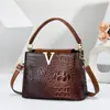 Bolso Versátil con Patrón de Cocodrilo, Bolso de Hombro Casual de Moda, Bolso Cruzado Vintage Elegante y Texturizado, Bolsos Transfronterizos