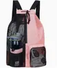 Mochila de Academia com Cordão de Malha Grande Capacidade Separação Úmido/Seco Bolsa para Esportes Viagem Equipamento de Treino