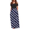 2023 Aliexpress Transfronterizo Nuevo Vestido Slim Europeo y Americano con Hombros Descubiertos para Mujer Moda Casual Estampado Falda Larga para Mujer