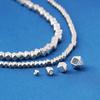 S925 prata polígono geométrico contas de prata quebradas DIY pulseira de cristal artesanal colar joias de prata acessórios de prata simples