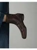 Versión de cuero suave~Botines de tacón grueso estilo Maillard para mujer 2026 botas de cuero tacones altos Botas Martin botas ajustadas para mujer
