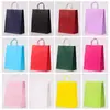 Saco de Papel Kraft Atacado Embalagem para Café Chá de Leite Sacola para Levar Bolo Sobremesa Compras de Feriado Presente Sacola Tote Colorida