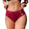 Nueva Ropa Interior Cruzada para Mujer de Amazon Sexy Hueca Lazo Boda Borgoña Calzones para el Año de Nacimiento