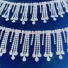 Rede Vermelha novo franja de strass corrente de metal diy cinto para roupas de palco acessórios de casamento atacado