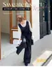Conjunto de Tres Piezas para Mujer Primavera y Otoño 2025 Nuevo Chaleco Mejorado + Pantalones de Pierna Ancha + Camiseta Básica Tendencia