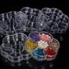 Acessórios para Nail Art Caixa de Flores Secas com 6 Compartimentos, Pode Ser Usada para Guardar Flores Secas, Strass para Nail Art, Caixa de Armazenamento Transparente para Estilos Mistos de Unhas