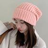 Otoño e Invierno Circunferencia de Cabeza Grande Baotou Sombrero de Confinamiento Sombrero de Pila Cálido de Moda para Mujer Sombrero de Lana Grueso Tejido Protección para las Orejas Sombrero para el Frío