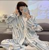 Pijama de Manga Larga a Cuadros para Mujer Kulomi Primavera y Otoño Estilo Popular Skynet talla extra Linda Delgada Ropa Exterior Ropa para el Hogar