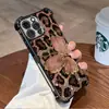 Capa de Celular de Luxo com Estampa de Leopardo e Borboleta Anti-Queda Eletrodepositada Mais Vendida da Amazon para Apple 17Pro Iphone16