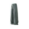 Pantalones Casuales de Verano para Hombre de Seda de Hielo Fina con Textura Plisada Tridimensional Plana de Fondo Blanco Pantalones Deportivos Rectos Kz044P50