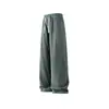 Pantalones Casuales de Verano para Hombre de Seda de Hielo Fina con Textura Plisada Tridimensional Plana de Fondo Blanco Pantalones Deportivos Rectos Kz044P50