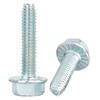 Tornillos Autoperforantes Galvanizados con Brida y Dientes Triangulares, Superficie Hexagonal Exterior en Forma de Cruz, Tornillos Autoperforantes Autoblocantes con Dientes Triangulares