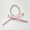 Novo colar de fita de pérola transfronteiriço europeu e americano colar com laço de renda da corte francesa pulseira de contas feminina