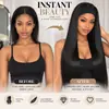 Exclusivo de Tiktok para Amazon: Peluca popular de diadema para mujer, sin costuras, negro natural, estilo largo y liso