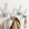 KAPANOU Ganchos Dobles para Abrigos Montados en Pared set de 8, Perchero de Metal Resistente para Baño, Dormitorio, Entrada, Ganchos de Aluminio Versátiles y Decorativos para Colgar Toallas, Sombreros, Bolsos (Gris)
