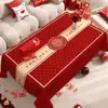 Decoración para recién casados, mantel rojo brillante, mantel ambiental para mesa de café de sala de estar de compromiso, nuevos suministros para bodas