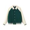 Chaqueta Cardigan Botones Manga Raglán Bloque de Color Retro de Moda Otoño Invierno Nuevo 380g Estilo Universitario Chaqueta de Béisbol para Pareja