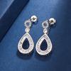 Brincos de Gota de Diamante Completo Micro-pavimentados Quadrados de Zircônia Live Deluxe Nobre Brincos de Banquete Francês