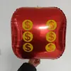 Transfronterizo Nuevo Producto Tema de Póker As Rojo As Negro Dados Globo de Película de Aluminio Globo de Película de Aluminio Flor de Ciruelo Jugando al Póker