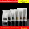 Saco de papel Kraft branco com vedação lateral de oito lados saco autovedante saco para embalagem de camarão seco saco para frutas secas saco autoportante para ração de cachorro conjunto completo de amostras