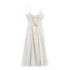 Aliexpress Transfronterizo Ropa Europea y Americana al por Mayor 2025 Principios de Primavera Nuevo Vestido Midi de Lunares