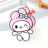 Clip de Papelería de Dibujos Animados Sanrio Acrílico para Fijar Documentos y Exámenes, Clip Transparente de Doble Capa Kuromi PP con Cola Larga