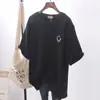 Camiseta Blanca para Mujer, Manga Corta, Nuevo Estilo Coreano Verano 2026, Corte Holgado, Tallas Grandes, Top para Estudiante, al por Mayor Transfronterizo Ins para Mujer