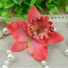 B Flor de Orquídea Cymbidium Artificial Cabeza de Orquídea Tailandesa Materiales DIY Adorno para Cabeza de Boda Hecho a Mano Corona Accesorios Decoración para Sombrero Zapato Flor
