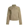 Chaqueta Corta Vintage Estilo Americano con Cuello Alto para Mujer, Nuevo Diseño 2025, Top Chaqueta Versátil Casual