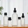 Frasco de Vidro Fosco com Conta-gotas Frasco para Óleo Essencial Portátil de Viagem Frasco Recarregável Cosmético 5ml Frasco de Amostra de Essência de Beleza Frasco Vazio
