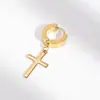Pendientes de aro neutros de venta caliente transfronterizos europeos y americanos, estilo cool de Instagram, clips para orejas de pareja, pendientes punk oscuros