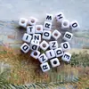 Contas Quadradas de Letras Sorridentes Material para Miçangas Corrente de Celular Ins Contas Joias DIY Acessórios para Pulseira Colar Colorido