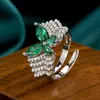 Anillo Joyería Joyería Diseño de Mariposa Lleno de Diamantes Microincrustado Moda Europeo y Americano Gama Alta Versátil para Mujer Venta al por Mayor
