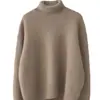 Suéter de Punto Grueso de Cuello Alto Holgado Versátil Estilo Europeo para Comercio Exterior Otoño e Invierno, Prenda Exterior Base Estilo Perezoso para Mujer
